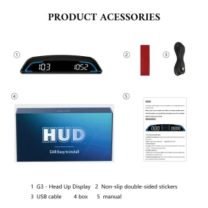 GPS HUD Car Speedometer — Heads Up Display, WYOBD