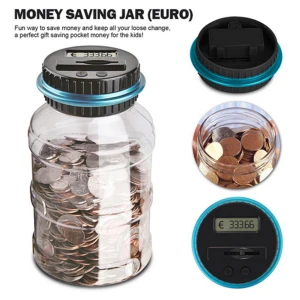 Portable LCD Display Smart Electronic Digital Coin Counting Piggy Bank, Simple and warm