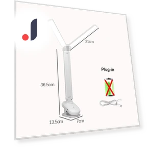 Dual Head LED Desk Lamp with Clamp and Touch Control — Study & Desk Lighting, Elegant Living House