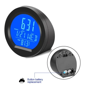 Solar Power Car Clock Thermometer with Backlight, RuJia Home Decor