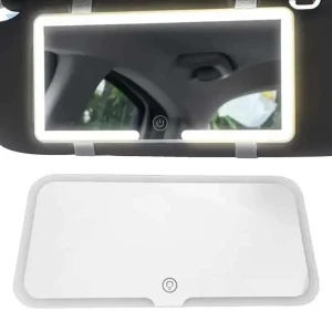 HD Car Mirror with LED Makeup Light — Backup Camera, Cozy Cottage-Relax