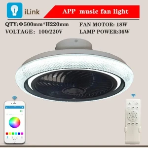 Smart Ceiling Fan with LED Lighting — Smart Fan, Rainbow Rain