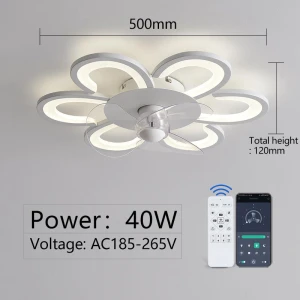 Smart Remote Control Ceiling Fan with LED Lighting — Smart Fan, Rainbow Rain
