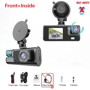 2-inch Car Dash Cam with 3 Cameras, JOHO