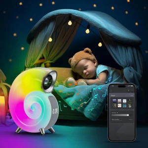 Smart Bluetooth Speaker with Alarm Clock and Sleep Light, Thunder And Fire