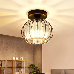 Modern Ceiling Light with Touch Control and Polished Crystal Shade, Comfort Homeware