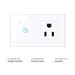 Wi-Fi Smart Wall Outlet with 1-Key Touch Light Switch — Smart Switch, Optimized General