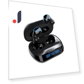 Bluetooth Earbuds with Digital Touch Screen — In-Ear Headphones, QUEED