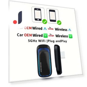 2-in-1 RGB Wireless Carplay Adapter — Phone Accessories, Auto Launcher