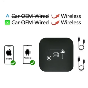 2 in 1 Wireless CarPlay USB Dongle with Android Auto, Auto Launcher