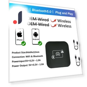 2IN1 Mini AI Box for Wireless Adapter Apple CarPlay — Stereo Receivers, Auto Launcher