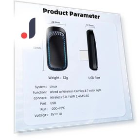 2IN1 Wired to Wireless Apple CarPlay Adapter — Stereo Receivers, Auto Launcher