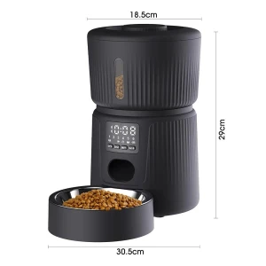 Automatic Pet Feeder with Stainless Steel Bowl, Indoor Furniture