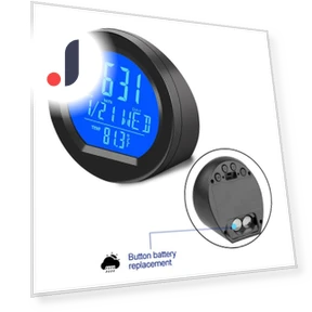 Digital Solar-Powered Car Clock with Temperature Display — Clock, NyPhoenix Auto