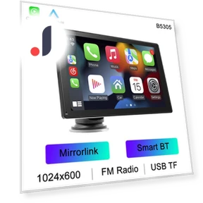 IPS HD Car Radio with Mirrorlink, Smart BT, FM, USB, AUX, TF, Wireless Carplay, Android Auto — Stereo Receivers, Auto Launcher