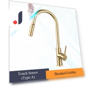 Matte Gold Retractable Touch Kitchen Faucet — Smart-Touch Kitchen Faucets, JOHO - CarGear