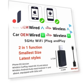 Mini 2 in 1 Wireless CarPlay and Android Auto Adapter — Phone Accessories, Auto Accessories Home
