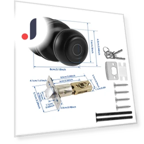 Smart Door Handle with Fingerprint Scanner — Biometric Security, ToyousoniC