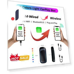 Wired to Wireless Apple CarPlay Box — Stereo Receivers, Auto Launcher
