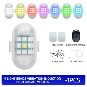 Wireless Remote Control LED Strobe RGB Flashing Warning Light, Cars Auto Home