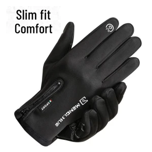 Men's Autumn-Winter Waterproof Touchscreen Cycling Gloves, Warm Land