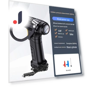 Portable Wireless Car Air Pump with Digital Display and Emergency Light — Inflation Devices, AI Supermarket
