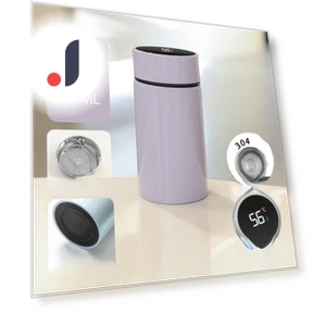 Smart Temperature Display Thermos Bottle — Beverage Warmers, JR-Studio