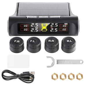 Solar Powered Universal Car TPMS with USB Charging, AINYSZIN Automotive Parts