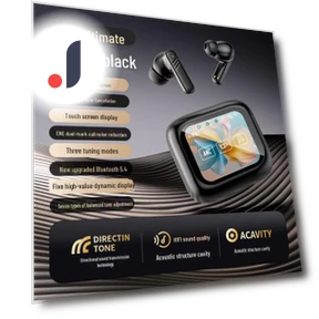 Wireless Bluetooth Headset with AI, TFT Touch Screen, ANC+ENC Noise Cancellation — Audio Gear, Smarter than future
