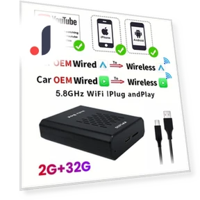 4 in 1 WiFi Wired and Wireless Carplay Android Auto Adapter — Stereo Receivers, Happy Home Mall