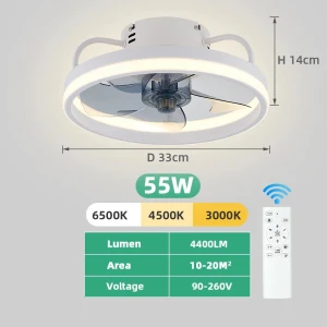 Smart Ceiling Fan with Light, Modern Home Furnishing