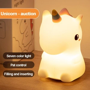 Cute Silicone LED Unicorn Night Light for Kids, Modern Home Furnishing