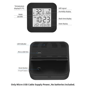 Digital Thermometer-Hygrometer with IR Remote Control, Koogeelife