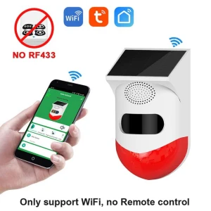 Smart WiFi Infrared Motion Detector with Solar Strobe Siren — Motion Sensor, Actually lighting