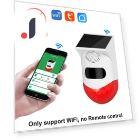 Smart WiFi Infrared Motion Detector with Solar Strobe Siren — Motion Sensors, Actually lighting