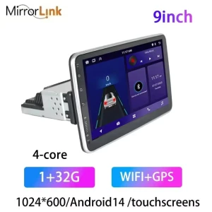 1din Android14 9/10 inch Universal Car Stereo Radio with Rotatable Touch Screen, AutoSphere