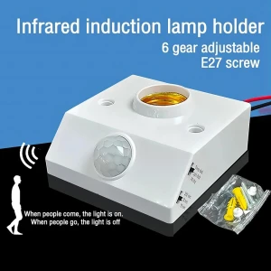 Automatic Human Body Infrared Sensor Lamp Holder with LED Bulb, Yongkomo