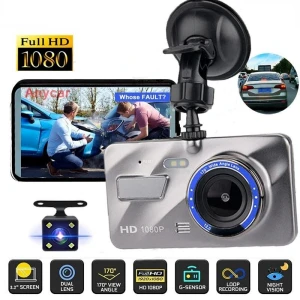 Dual Lens 1080P Dash Cam with 4-Inch LCD Screen, Popular House