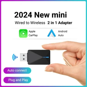 Mini Wired and Wireless CarPlay and Android Auto AI Box — Car Infotainment System, ZoomSpark