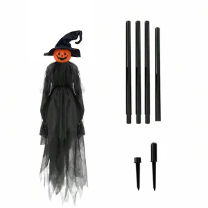 Halloween Witch with Voice Control and Touch-Activated Lighting, Hong Fashion