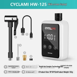 Smart Display Portable Bike Air Pump, CYCLAMI