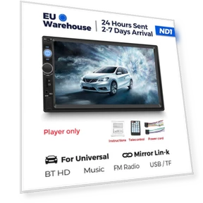 2 Din Car Radio with 7" HD Touchscreen — Stereo Receivers, ZoomSpark