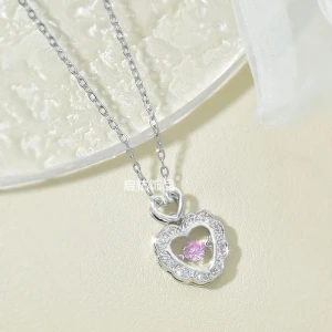 Smart Pink Diamond Love Necklace, Commodity Jewel
