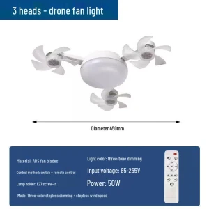 Smart Silent Ceiling Fan Light with Remote Control, Value Vault