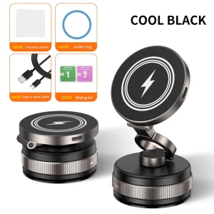 Metal Vacuum Suction Magnetic Wireless Charger Mount, Auto Parts Decorate