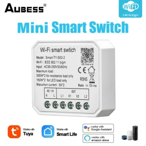 Mini Smart DIY Light Switch Module 2 Gang — Smart Switch, Tuya
