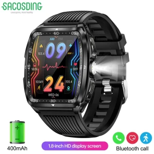 Military Health Monitor Smartwatch with Voice AI and Bluetooth Calls, SACOSDING