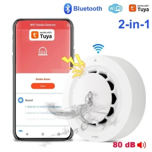 Smoke Alarm with Temperature and Humidity Sensor, Meiteai-All
