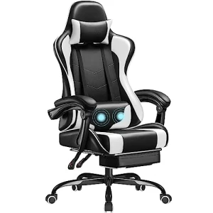 Gaming Chair with Footrest and Massage Lumbar Support — Ergonomic Chair, Homall
