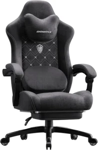 Gaming Chair with Heated Massage Lumbar Support and Footrest — Ergonomic Chair, Dowinx